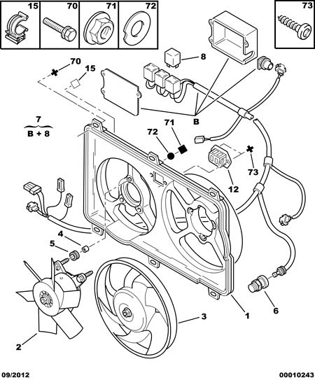 PEUGEOT 1264.33 - Engine motor driven fan tube: 01 pcs. onlydrive.pro