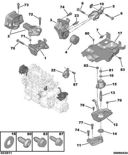 PEUGEOT 1807.HC - Fixing power unit: 01 pcs. onlydrive.pro