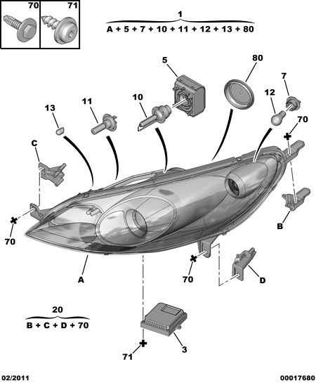 PEUGEOT (DF-PSA) 6216 A9 - Headlight - glass - lamp: 02 pcs. onlydrive.pro