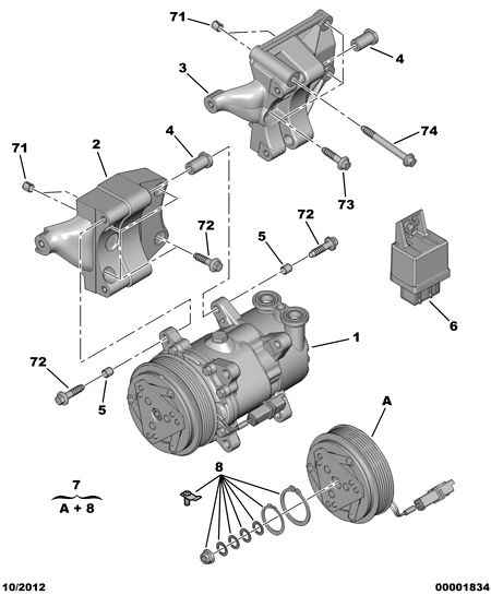 PEUGEOT 6453.CN - Air conditioned compressor detail: 01 pcs. onlydrive.pro