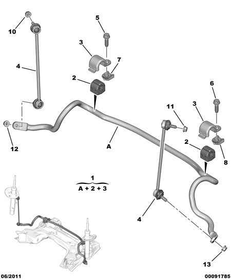 Opel 5220 76 - Front anti roll bar: 01 pcs. onlydrive.pro