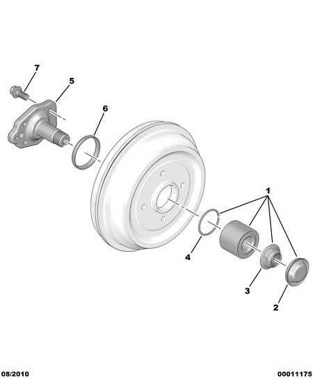 PEUGEOT (DF-PSA) 3748.90 - Rear arms stops hubs bearings: 02 pcs. onlydrive.pro