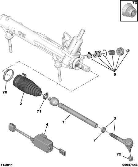 PEUGEOT 3812.C7 - Inner Tie Rod, Axle Joint onlydrive.pro