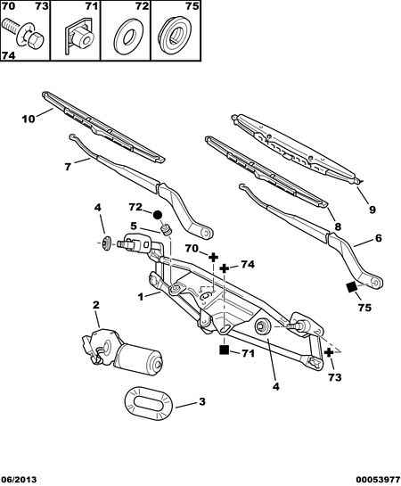 PEUGEOT (DF-PSA) 6426 KT - Windscreen wiper motor - conrod assy: 01 pcs. onlydrive.pro