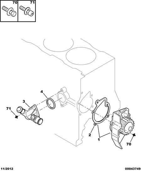 PEUGEOT (DF-PSA) 1201-93 - Water pump gasket water outl tank: 01 pcs. onlydrive.pro