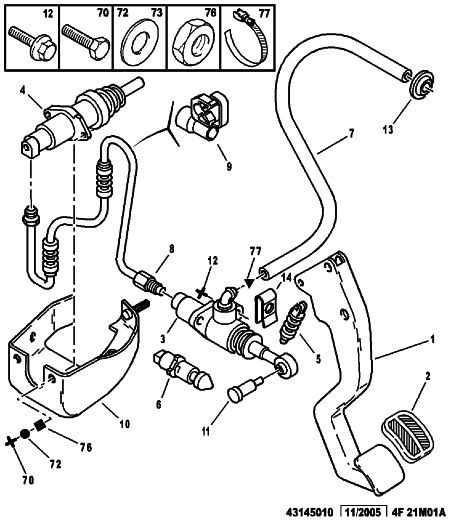 PEUGEOT (DF-PSA) 4534 38 - Clutch control master cylinder: 01 pcs. onlydrive.pro