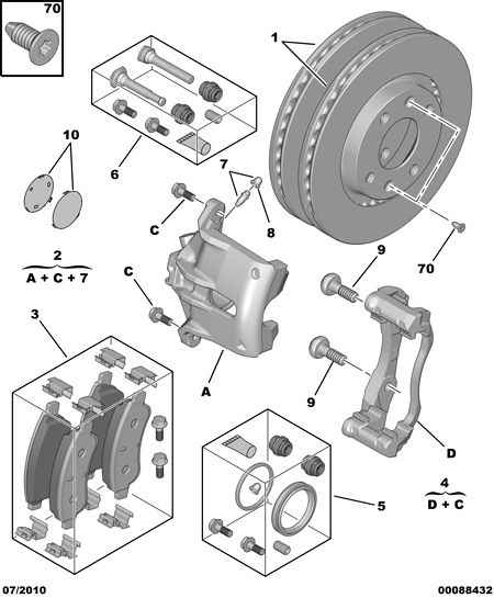 PEUGEOT 4254 89 - Front brakes disc caliper friction pad: 01 pcs. onlydrive.pro