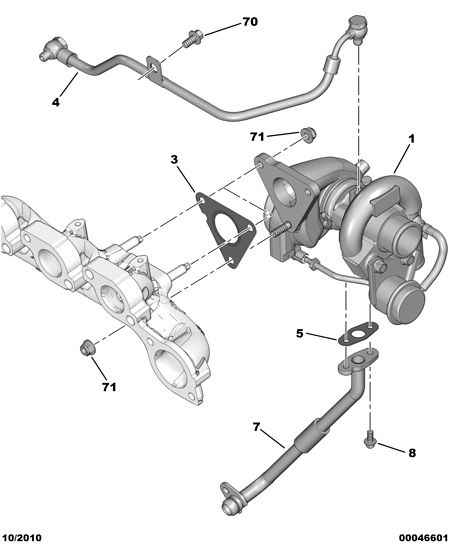 PEUGEOT (DF-PSA) 0375 K7 - Turbo charger oil return hose: 01 pcs. onlydrive.pro