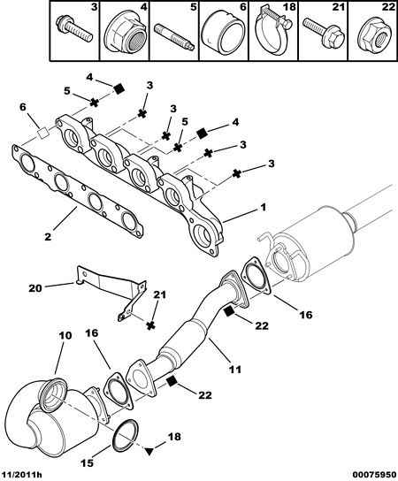 CITROËN 1709 40 - Front catalytic exhaust manifold: 02 pcs. onlydrive.pro