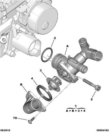 PEUGEOT 1338 F5 - Coolant thermostat / housing onlydrive.pro