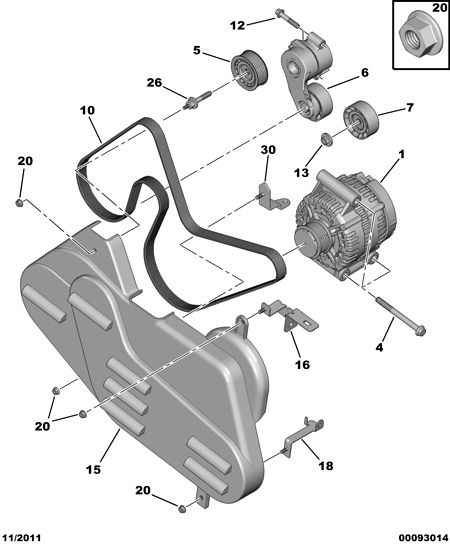 PEUGEOT 5751.F1 - Pulley, v-ribbed belt onlydrive.pro