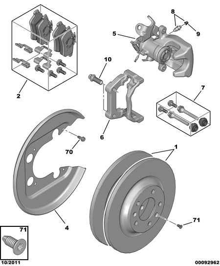 PEUGEOT 4401 Q2 - Rear brake disc caliper friction pad: 01 pcs. onlydrive.pro