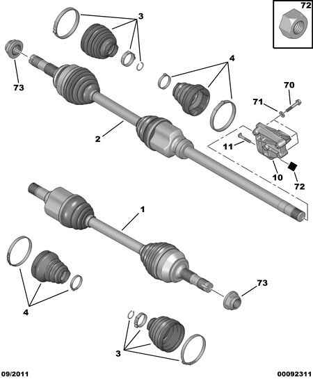 CITROËN 3287 C3 - Driveshaft: 02 pcs. onlydrive.pro