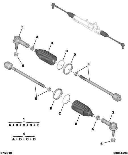 PEUGEOT 3817.73 - Steering rack components: 02 pcs. onlydrive.pro