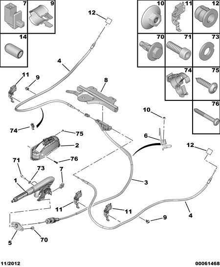 PEUGEOT 4746 11 - Cable, parking brake onlydrive.pro