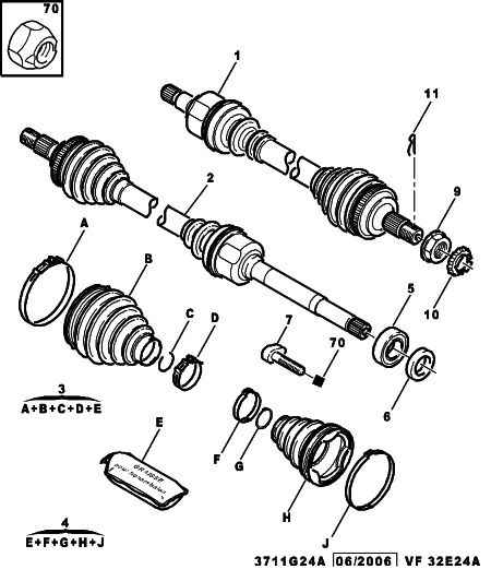 CITROËN 3272 LP - Joint Kit, drive shaft onlydrive.pro