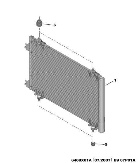 PEUGEOT 6455.GK - Condenser - drier unit: 01 pcs. onlydrive.pro