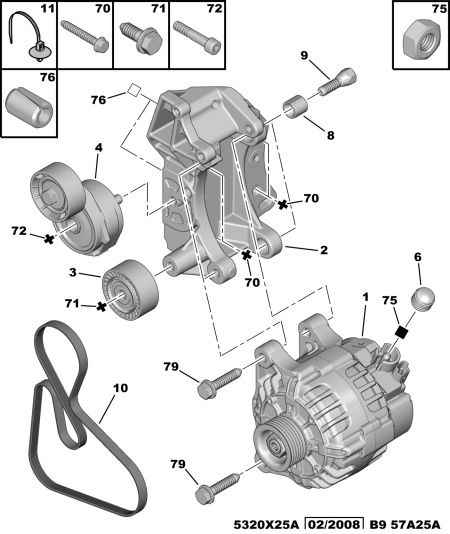 PEUGEOT (DF-PSA) 5751 E9 - Belt Tensioner, v-ribbed belt onlydrive.pro