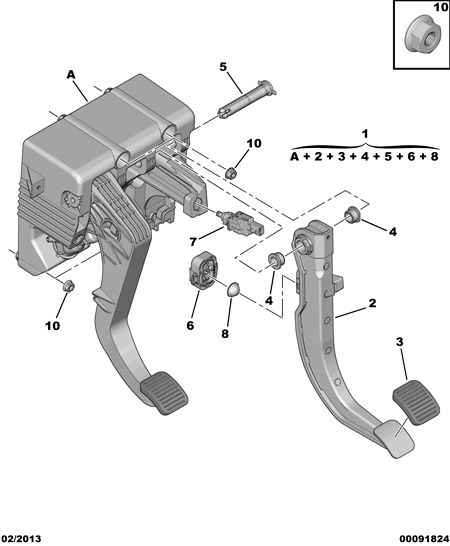 PEUGEOT 16 086 812 80 - Brake pedal toe board assy contact switc: 01 pcs. onlydrive.pro