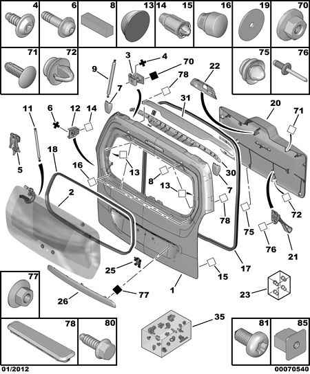 CITROËN 8731.S0 - Tailgate glass and moulding: 02 pcs. onlydrive.pro