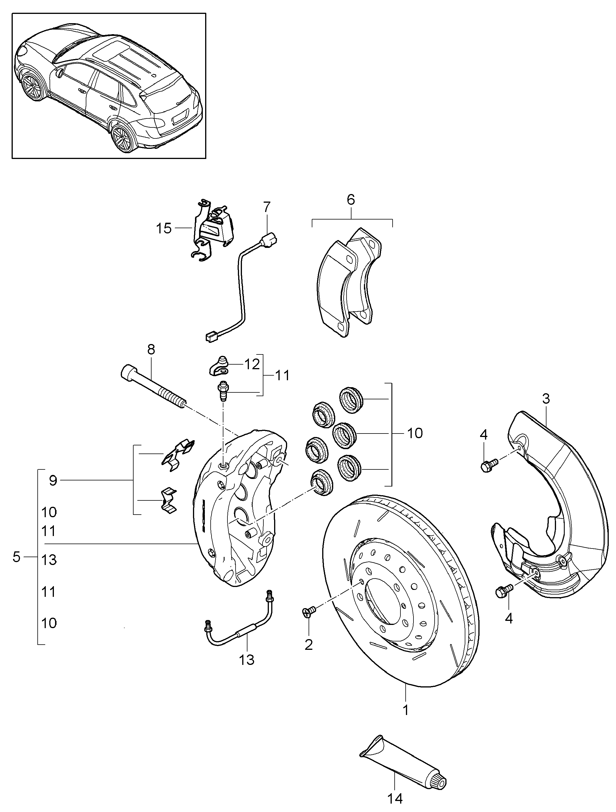 Porsche 95835193901 - Piduriklotsi komplekt,ketaspidur onlydrive.pro