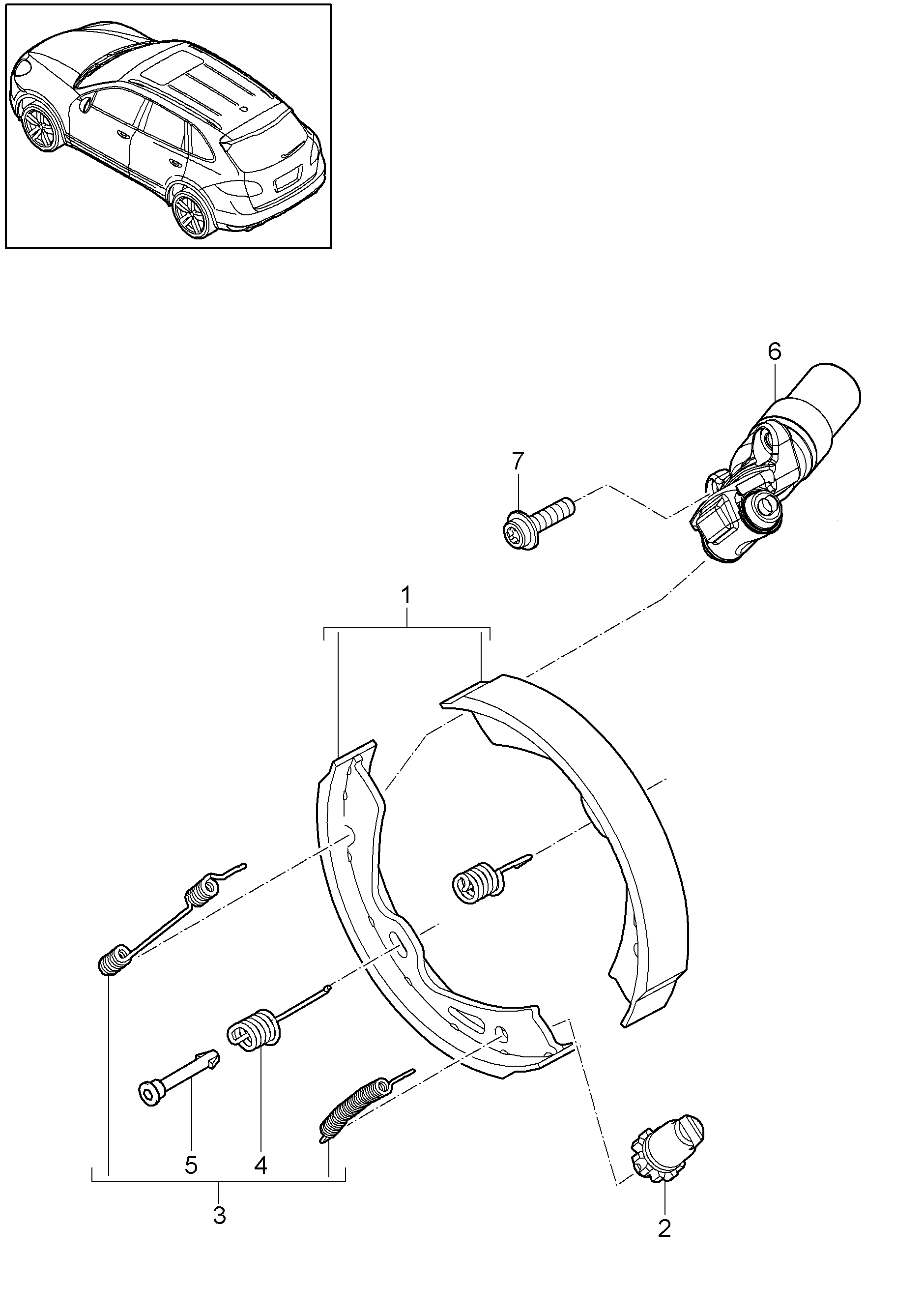 Porsche 95835294500 - Accessory Kit, parking brake shoes onlydrive.pro