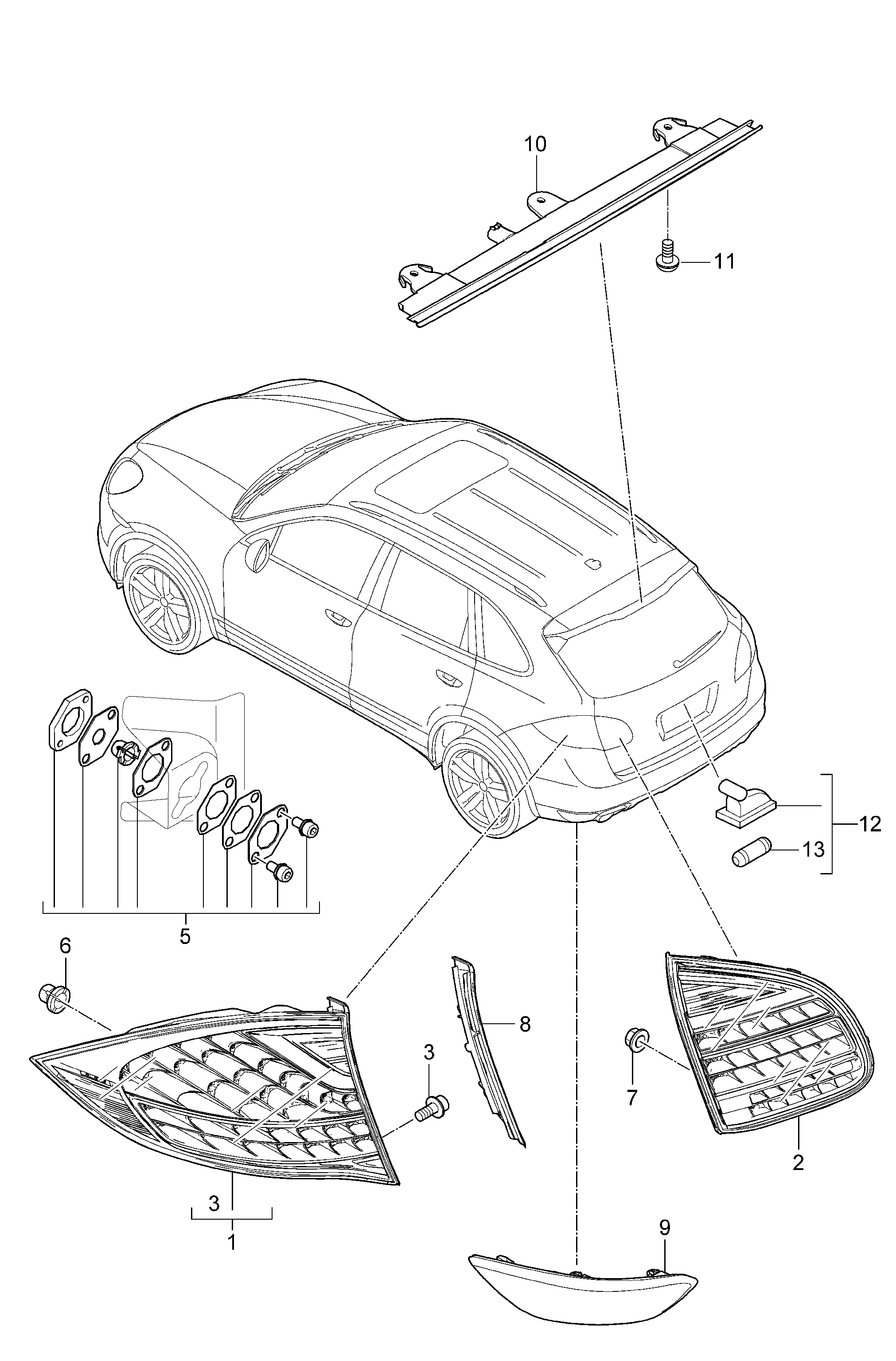 Porsche 95863162000 - Numurzīmes apgaismojuma lukturis onlydrive.pro