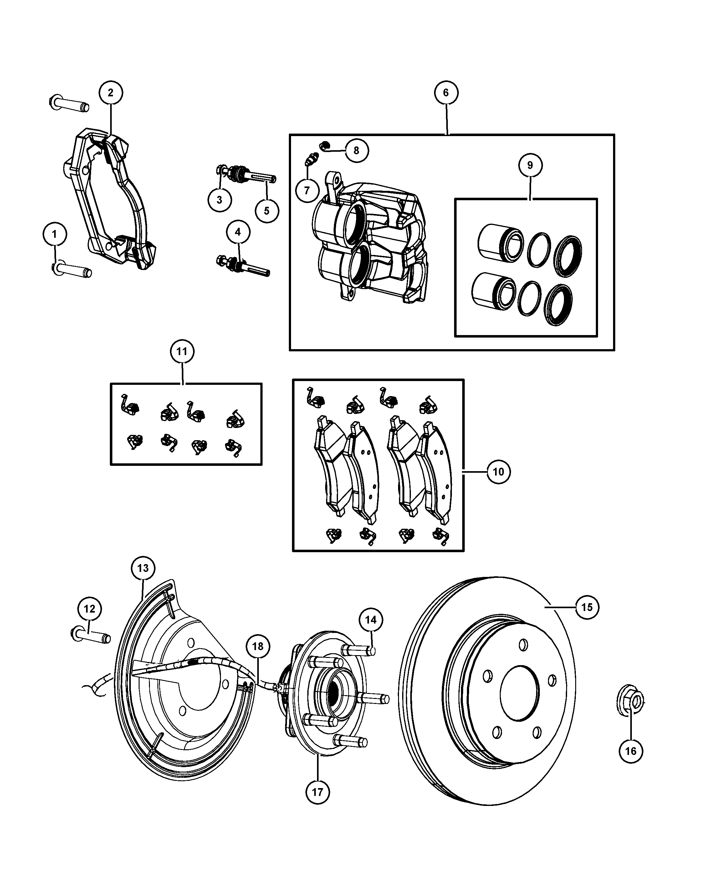 Chrysler 68039 506AA - Repair Kit, brake caliper onlydrive.pro