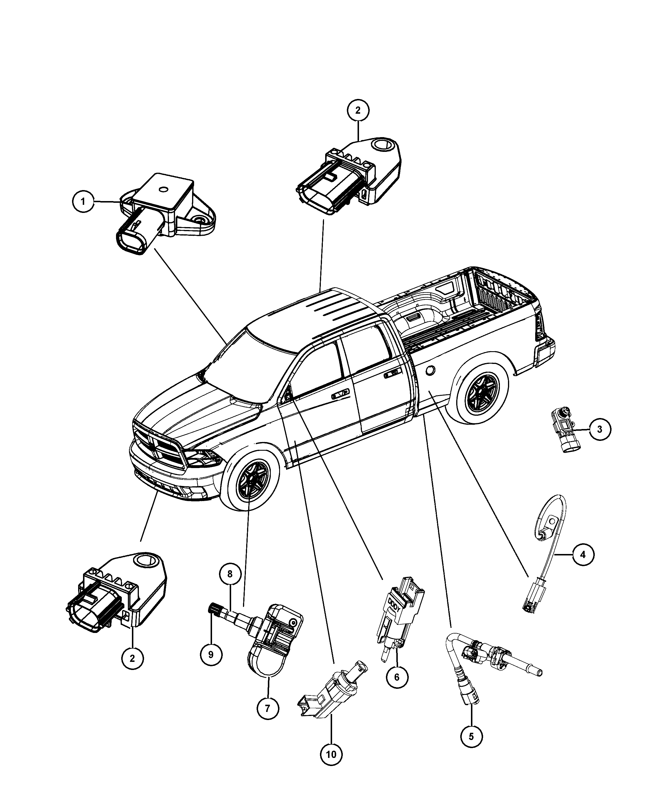 FIAT 56029 398AB - Sensors, body: 4 pcs. onlydrive.pro