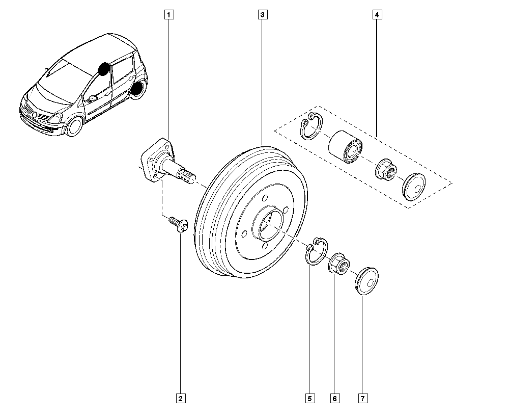 RENAULT 7703066035 - Stub axle - hubs (brake drum) onlydrive.pro