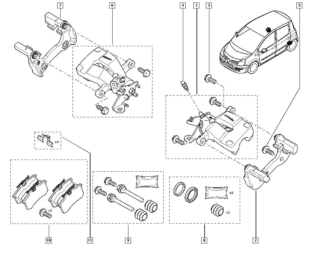 RENAULT 7701059987 - Ohjainhylsysarja, jarrusatula onlydrive.pro