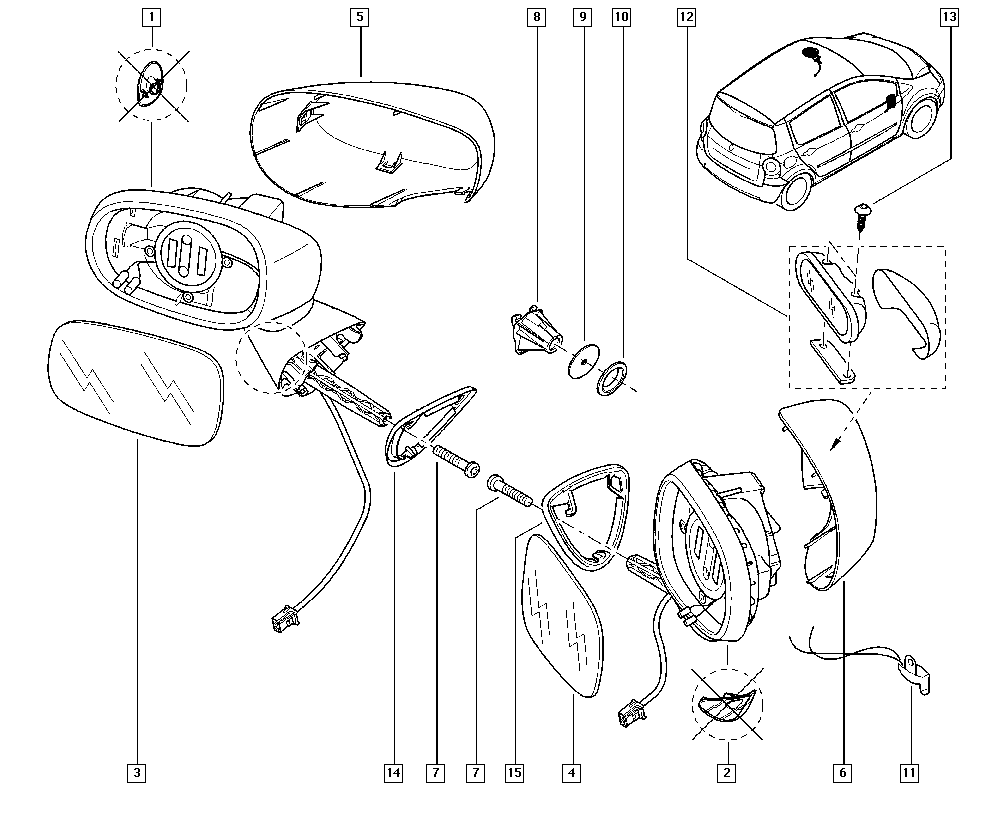 RENAULT 7701040426 - Spoguļstikls, Ārējais atpakaļskata spogulis onlydrive.pro