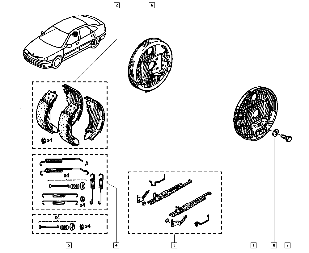 RENAULT 7701203979 - Brake Shoe Set onlydrive.pro