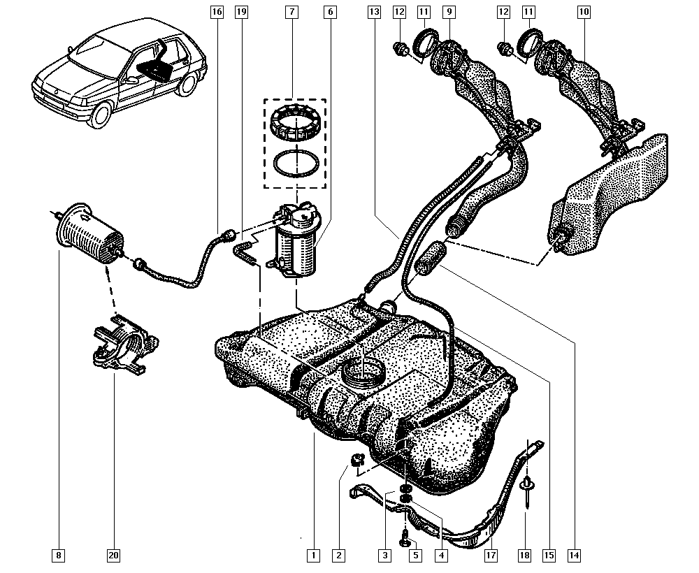 RENAULT 77 00 845 961 - Fuel tank onlydrive.pro