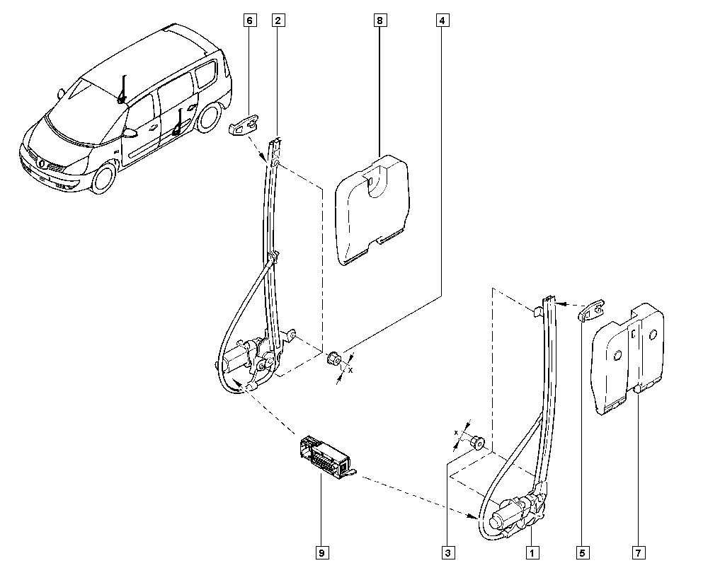 RENAULT 82 00 485 232 - Стеклоподъемник onlydrive.pro