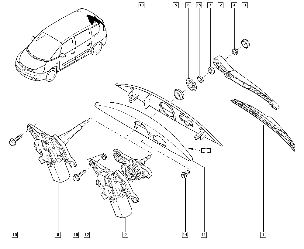 RENAULT 7701 051 890 - Рычаг стеклоочистителя, система очистки окон onlydrive.pro