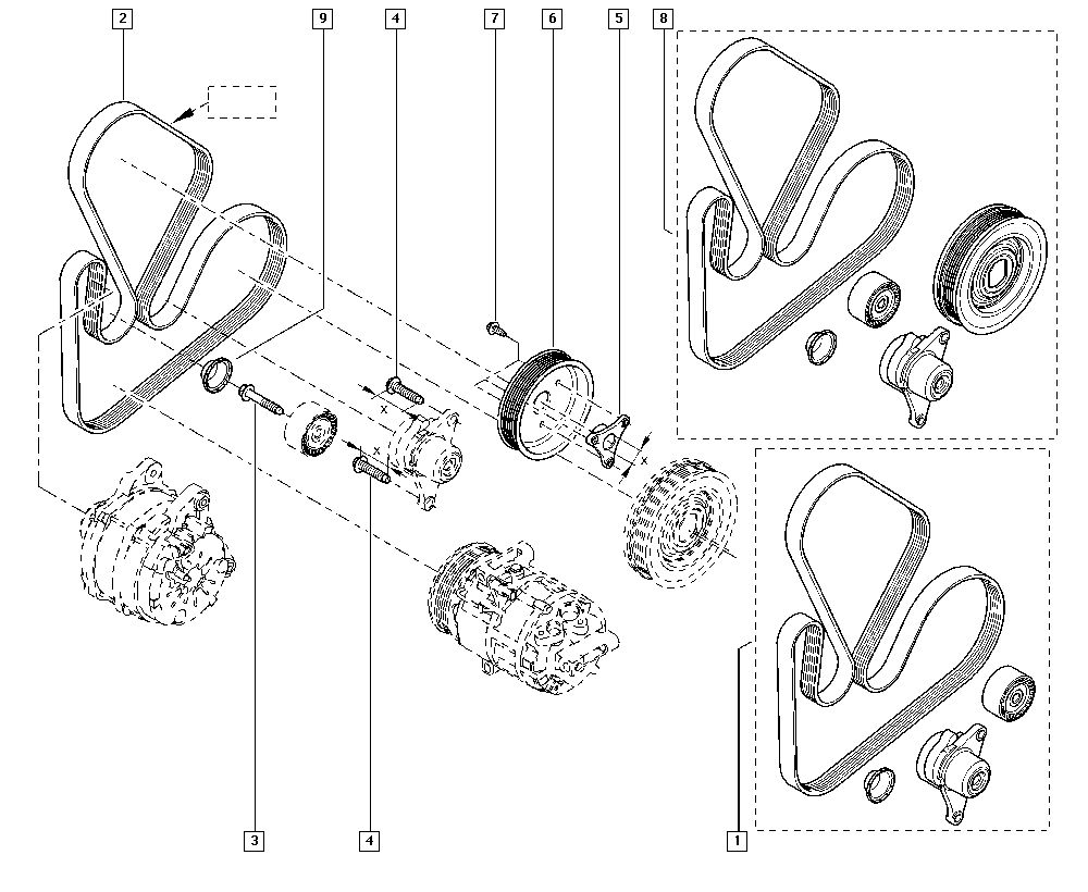 RENAULT 7701477344 - V formos rumbuotas diržas, komplektas onlydrive.pro