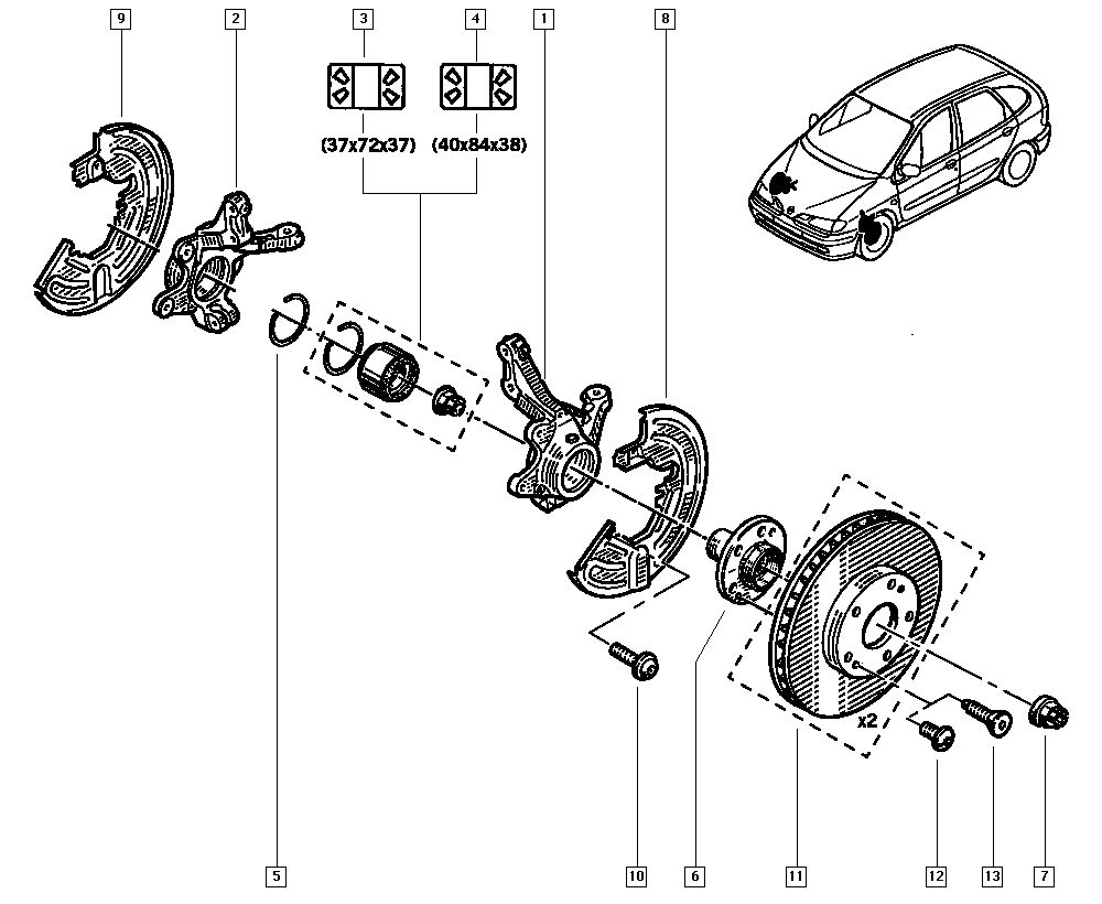 CITROËN 77 00 768 276 - Stub axle - disk onlydrive.pro