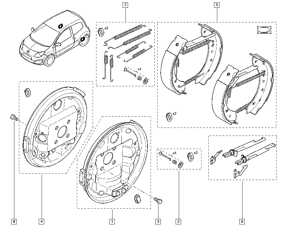 RENAULT 7701209586 - Brake Shoe Set onlydrive.pro