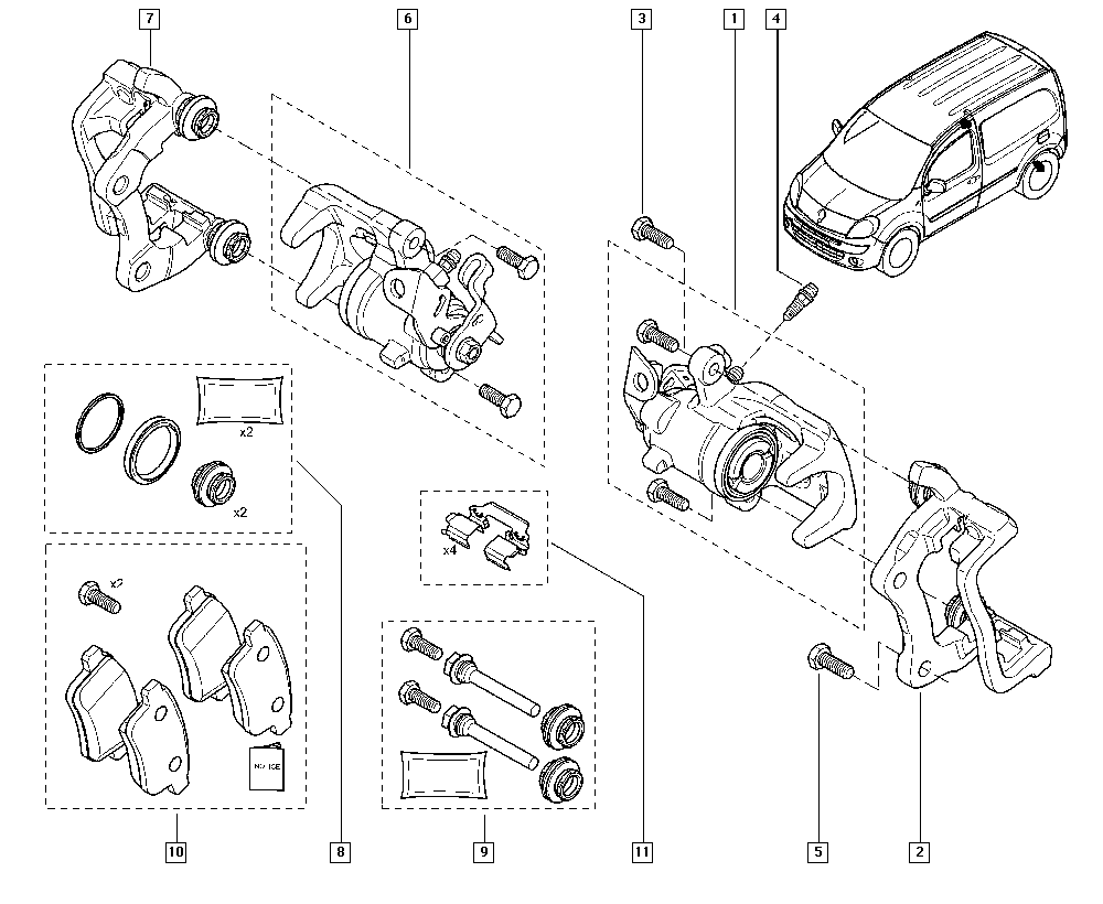 RENAULT 7701069239 - Ohjainhylsysarja, jarrusatula onlydrive.pro