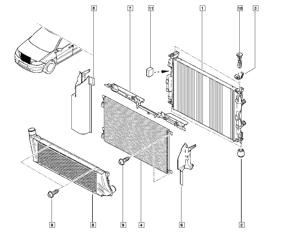 RENAULT 82 00 357 536 - Jäähdytin,moottorin jäähdytys onlydrive.pro