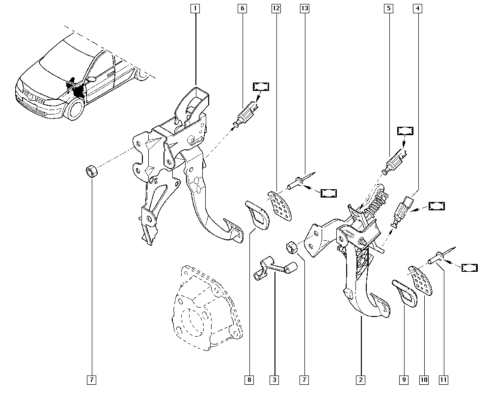 RENAULT 82 00 168 238 - Pedal assembly onlydrive.pro