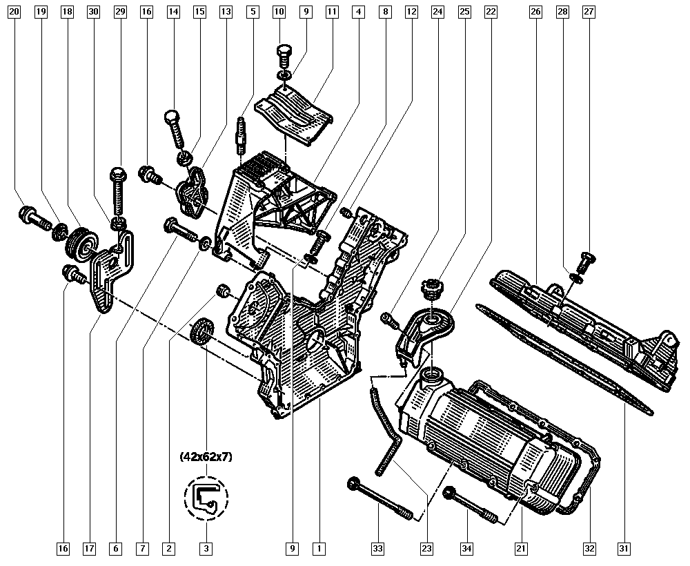 CITROËN 9614194980 - Shaft Seal, crankshaft onlydrive.pro