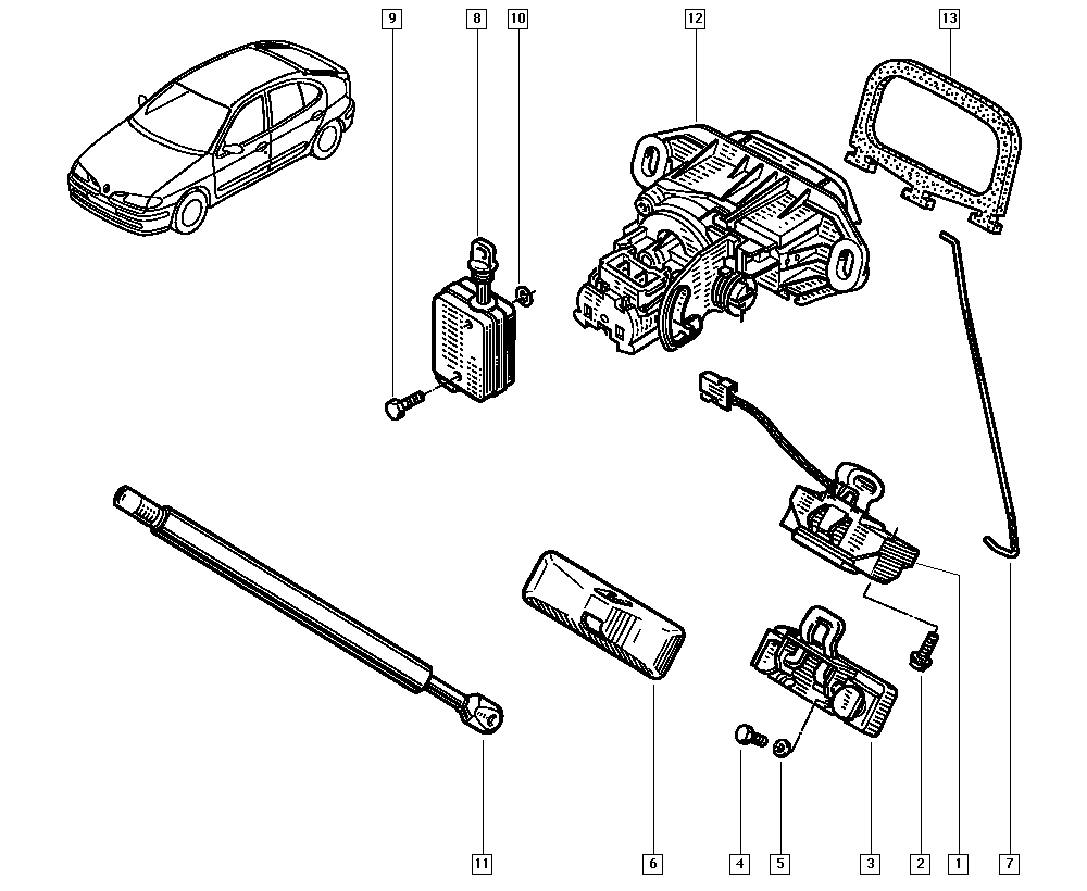 RENAULT 7700828451 - Gas Spring, boot, cargo area onlydrive.pro