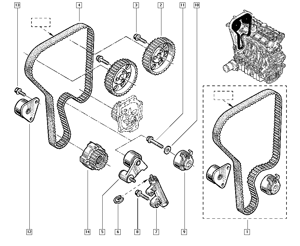 RENAULT 74 38 630 590 - Kreipiantysis skriemulys, paskirstymo diržas onlydrive.pro