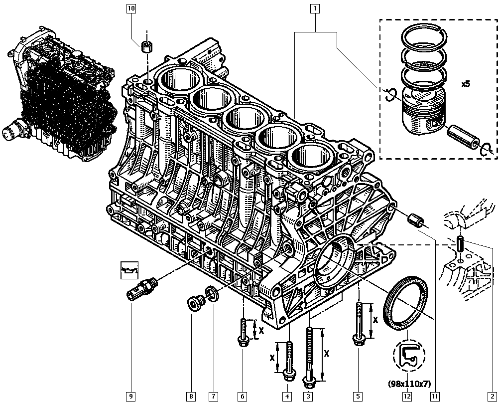 RENAULT 74 39 458 178 - Veleno sandariklis, alkūninis velenas onlydrive.pro