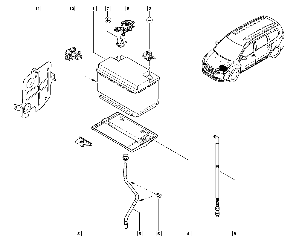 RENAULT 7711238597 - Стартерная аккумуляторная батарея, АКБ onlydrive.pro