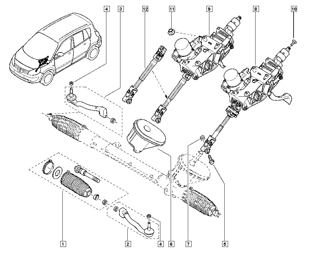 RENAULT 77 01 474 448 - Vidinė skersinė vairo trauklė onlydrive.pro