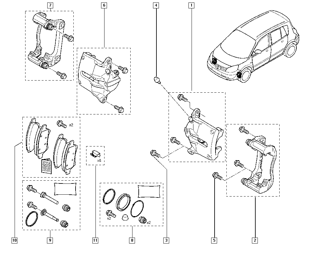 RENAULT 7701 208 557 - Repair Kit, brake caliper onlydrive.pro