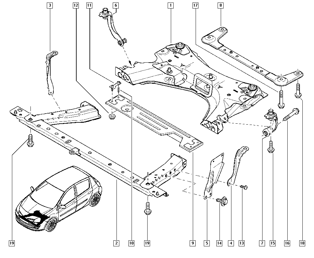 RENAULT 8200766078 - Support Frame, engine carrier onlydrive.pro